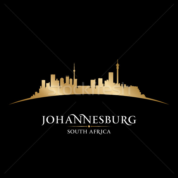 Stockfoto: South · Africa · silhouet · zwarte · gebouw · stad