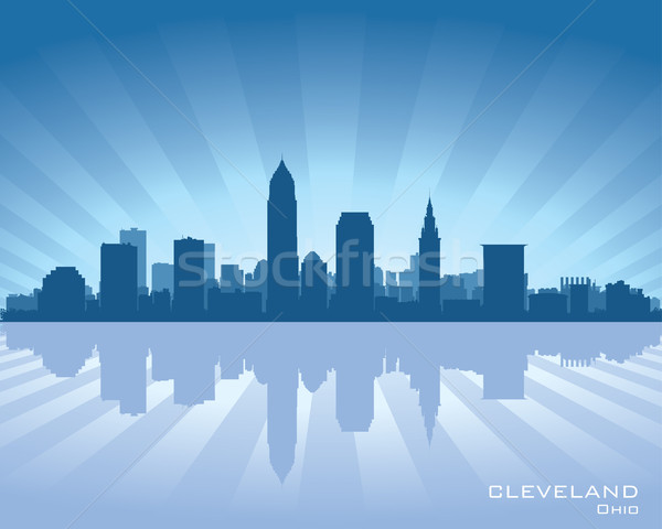 Ohio skyline illustratie reflectie water hemel Stockfoto © Yurkaimmortal