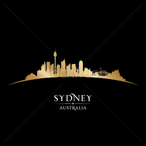 Sydney Australië silhouet zwarte gebouw Stockfoto © Yurkaimmortal