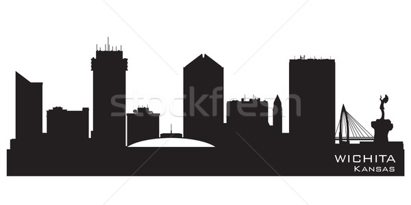 Wichita Kansas city skyline vector silhouette Stock photo © Yurkaimmortal