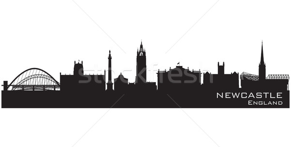 Newcastle, England skyline. Detailed vector silhouette Stock photo © Yurkaimmortal
