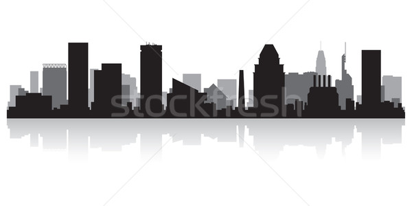Városkép sziluett USA üzlet épület háttér Stock fotó © Yurkaimmortal