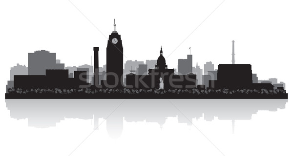 Lansing Michigan city skyline silhouette Stock photo © Yurkaimmortal