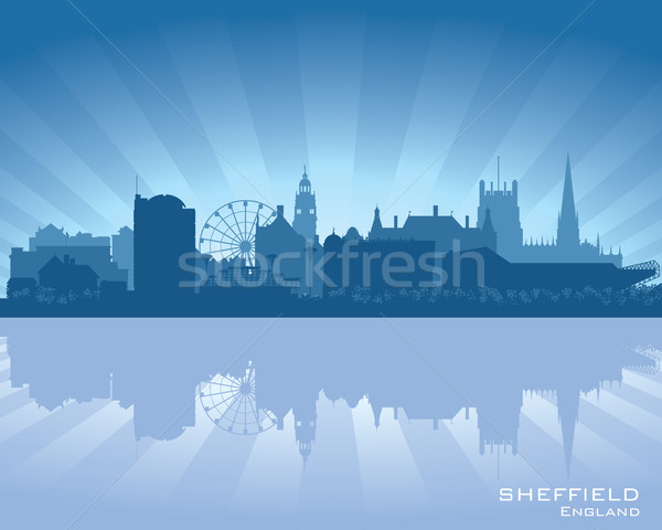 Angleterre Skyline réflexion eau ciel ville [[stock_photo]] © Yurkaimmortal