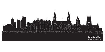 Stock photo: Leeds, England skyline. Detailed vector silhouette