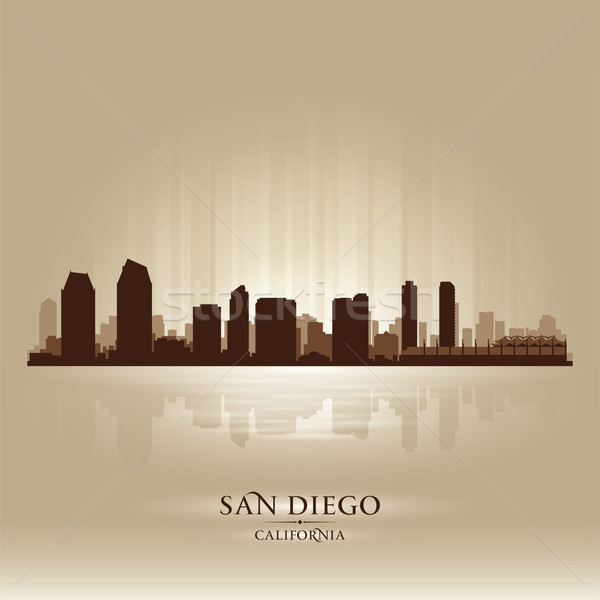 San Diego Californië skyline stad silhouet zonsondergang Stockfoto © Yurkaimmortal