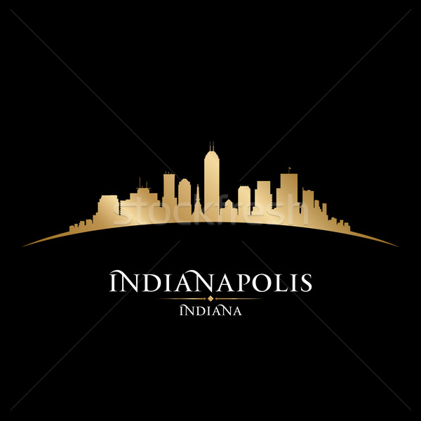 Indianapolis Indiana city skyline silhouette black background  Stock photo © Yurkaimmortal