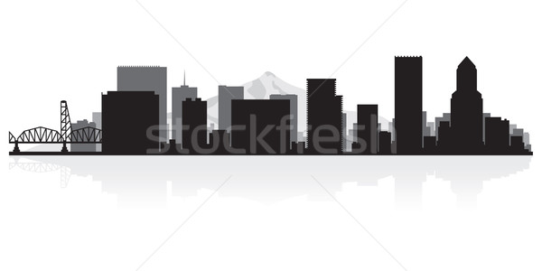 Portland city skyline silhouette Stock photo © Yurkaimmortal