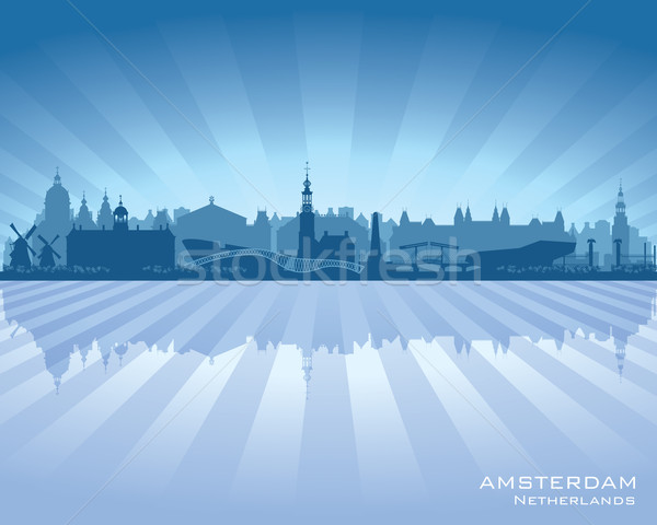 Amsterdam Tarile de Jos vector siluetă ilustrare Imagine de stoc © Yurkaimmortal