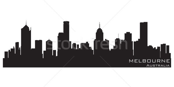 Мельбурн Австралия Skyline подробный вектора силуэта Сток-фото © Yurkaimmortal