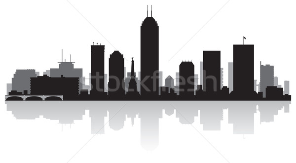 Indianapolis city skyline silhouette Stock photo © Yurkaimmortal