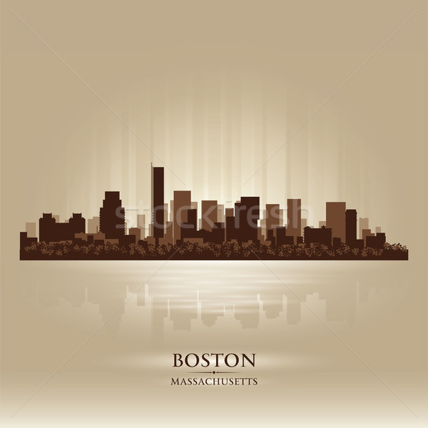 Boston Massachusetts linha do horizonte cidade silhueta céu Foto stock © Yurkaimmortal