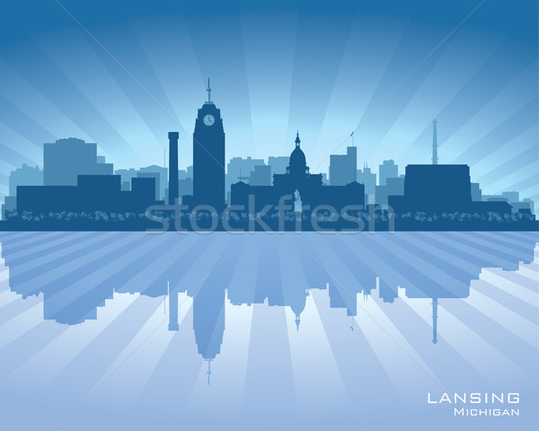 Michigan vecteur silhouette illustration ciel [[stock_photo]] © Yurkaimmortal