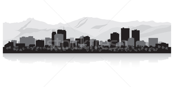 Anchorage city skyline silhouette Stock photo © Yurkaimmortal
