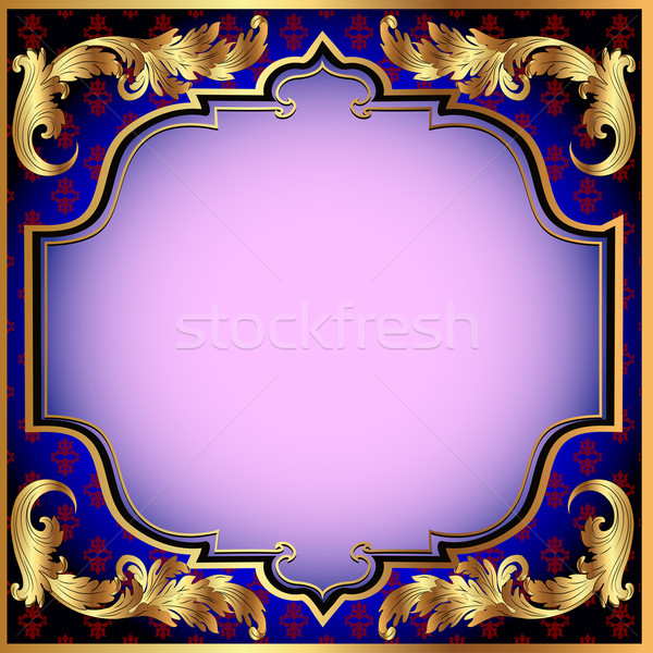  a dark blue background with with a gold vegetative ornament and Stock photo © yurkina