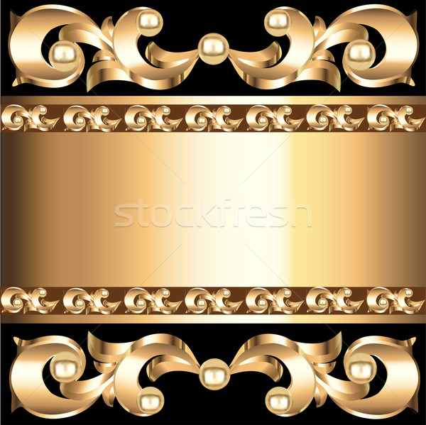 background frame with vegetable voluminous gold(en) ornament Stock photo © yurkina