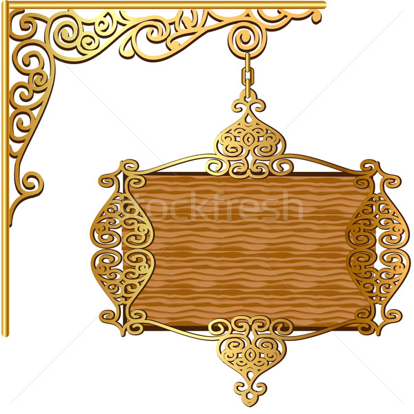  of the Board forged gold ornament for posts Stock photo © yurkina