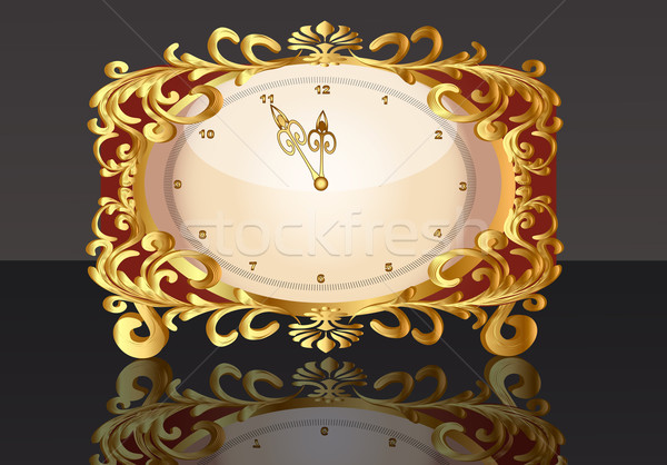 öreg óra arany minta illusztráció tükröződés Stock fotó © yurkina