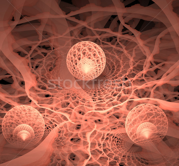 Fractal illustration of abstract background with delicate balls  Stock photo © yurkina