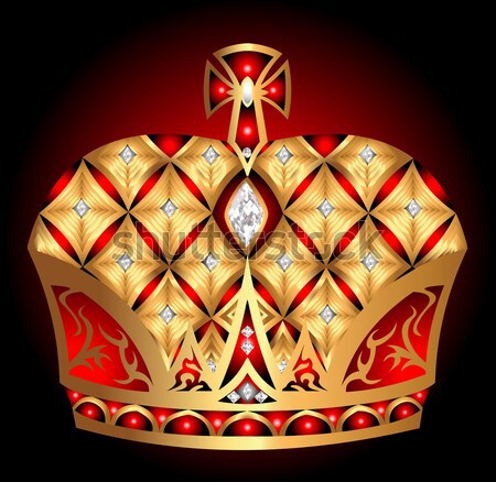 royal gold corona on black background Stock photo © yurkina