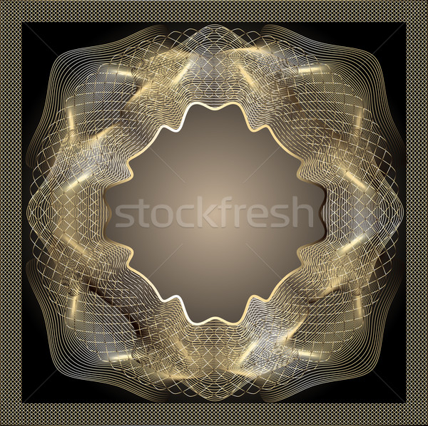  frame background gold guilloche decoration on black Stock photo © yurkina