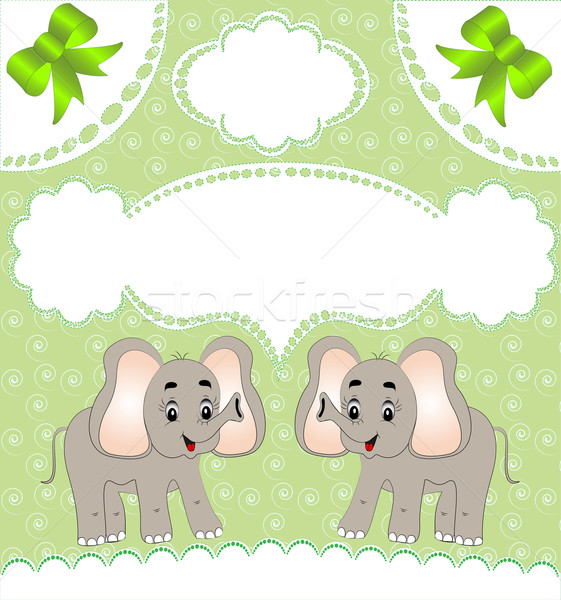  nursery card of the announcement with elephant Stock photo © yurkina