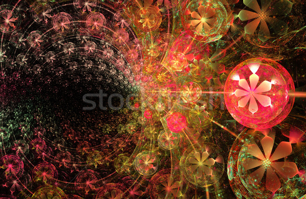фрактальный иллюстрация шаблон цветы бисер компьютер Сток-фото © yurkina