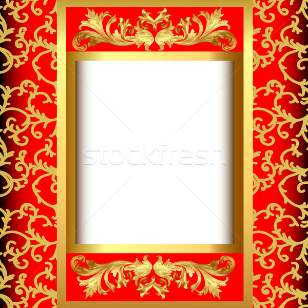 gold(en) background with band of the vegetable pattern Stock photo © yurkina