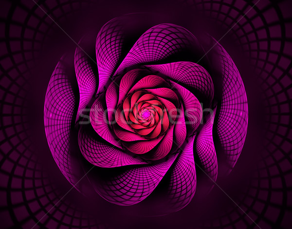 illustration fractal spiral in red flower interesting Stock photo © yurkina