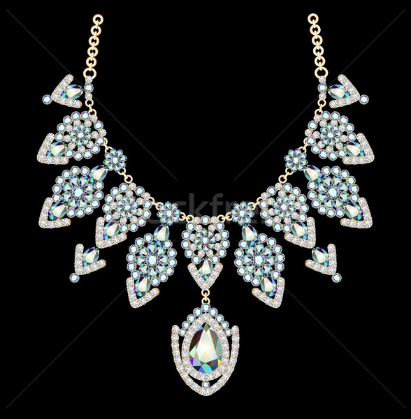 illustration of beautiful female necklace with precious stones o Stock photo © yurkina