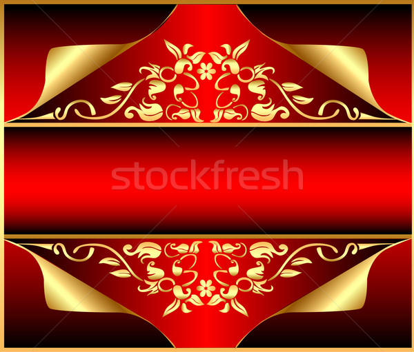  background with gold(en)  pattern and wreathed small piece of c Stock photo © yurkina