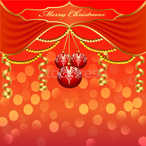  background with Christmas baubles and beads Stock photo © yurkina