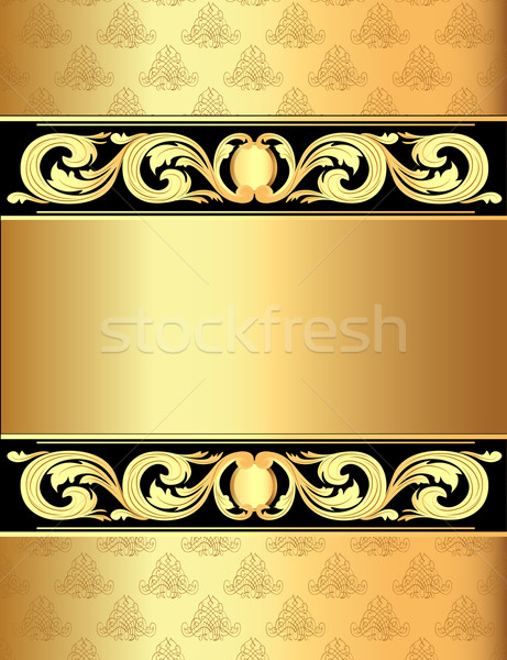  a gold background a frame with a vegetative ornament Stock photo © yurkina