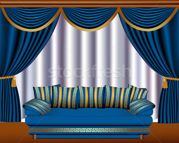  window blinds with cyst and sofa Stock photo © yurkina