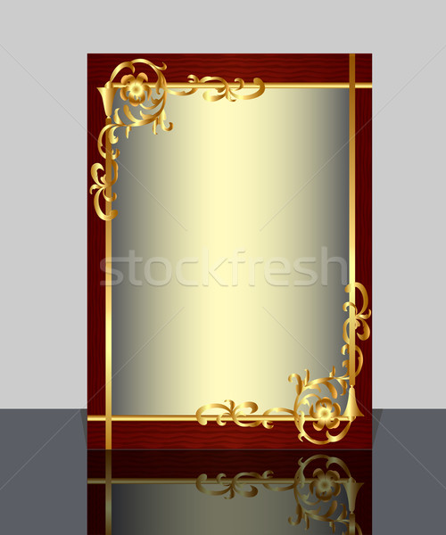 frame with gold(en) pattern and reflection Stock photo © yurkina