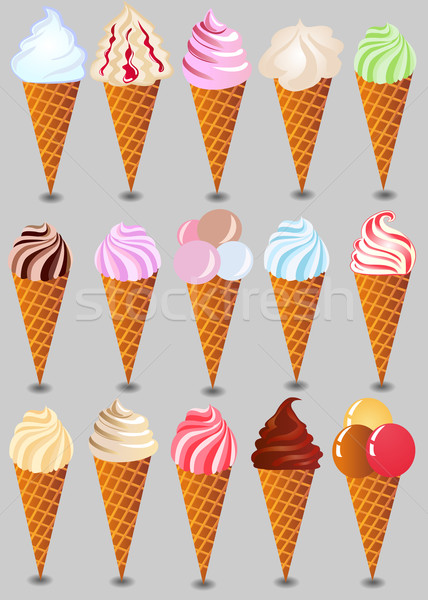 冰淇淋 味道 插圖 食品 水果 商業照片 © yurkina