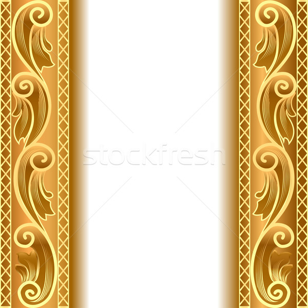  a gold background with a strip with a gold vegetative ornament Stock photo © yurkina