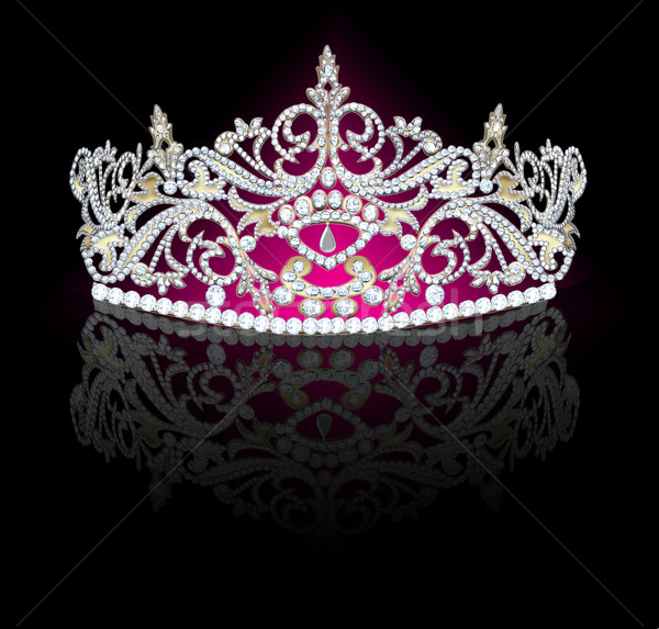  diadem feminine with reflection on black Stock photo © yurkina