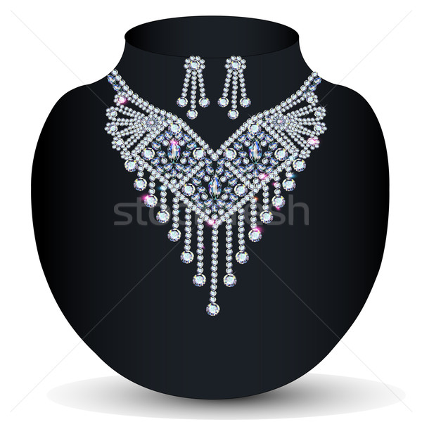 necklace with her wedding with  precious stones Stock photo © yurkina