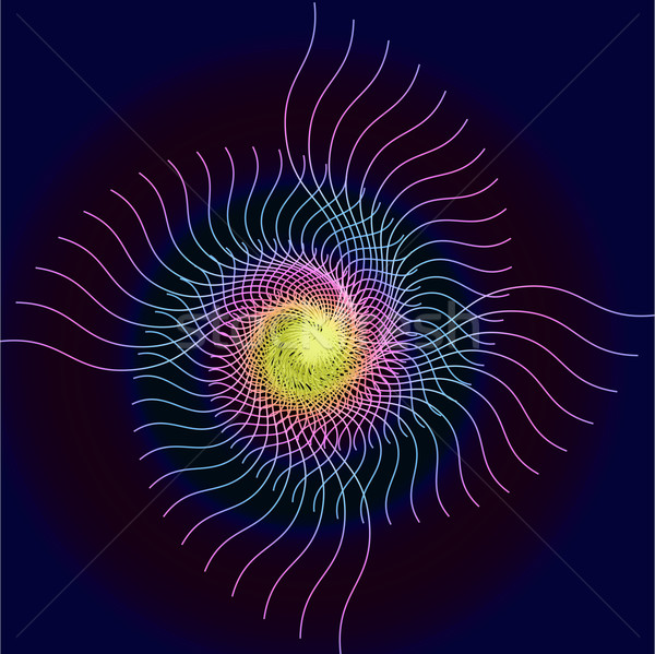 Kosmisch gekleurd lijnen illustratie abstract oranje Stockfoto © yurkina