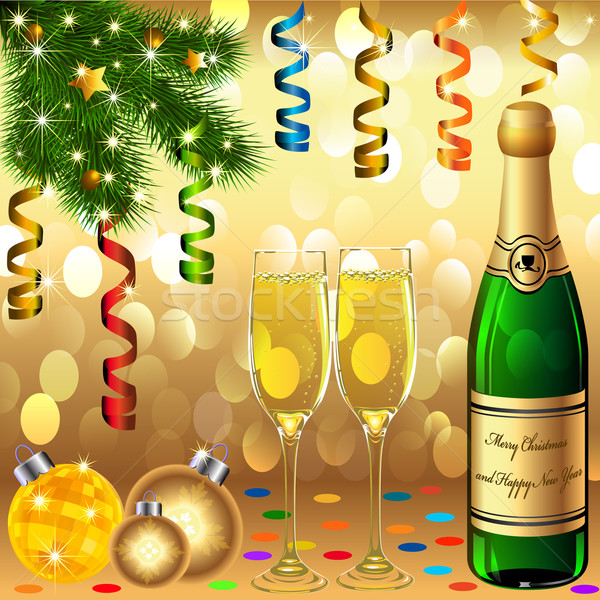 Nuevos año ilustración vino Foto stock © yurkina