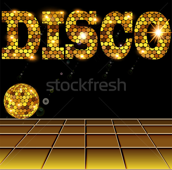 Złoty disco ball litery ilustracja tekstury disco Zdjęcia stock © yurkina