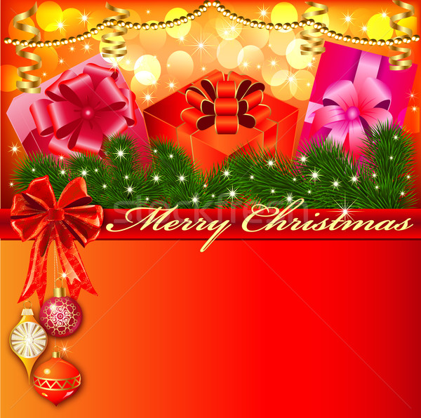 Navidad arco regalos árbol de navidad sujetador ilustración Foto stock © yurkina