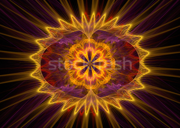 illustration of a fractal background with glowing floral ornamen Stock photo © yurkina