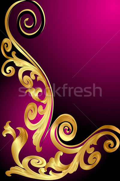 background with gold(en) pattern and whorl Stock photo © yurkina