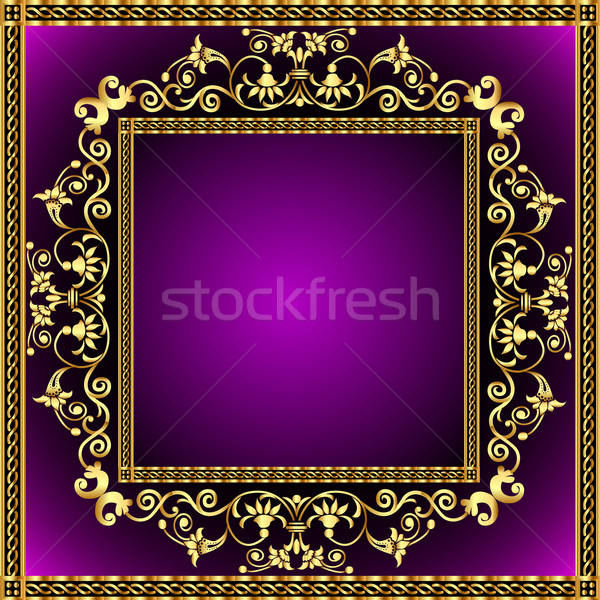 illustration frame with gold pattern Stock photo © yurkina