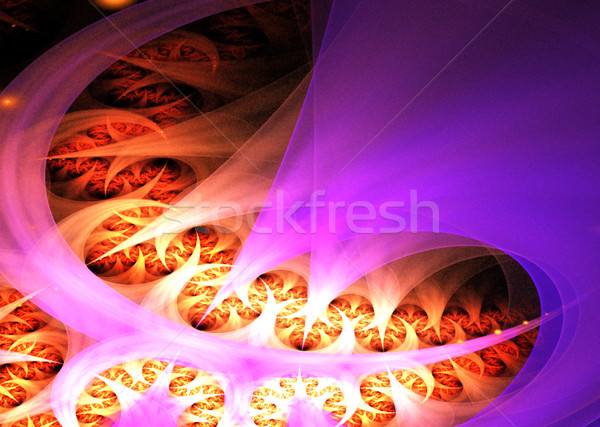 иллюстрация фрактальный цветочный орнамент компьютер свет Сток-фото © yurkina