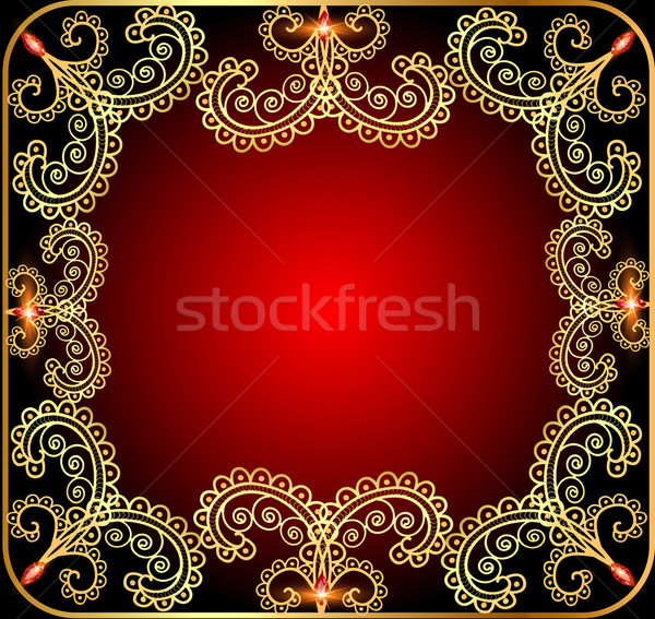 Ramki złota ozdoba cenny kamień ilustracja Zdjęcia stock © yurkina