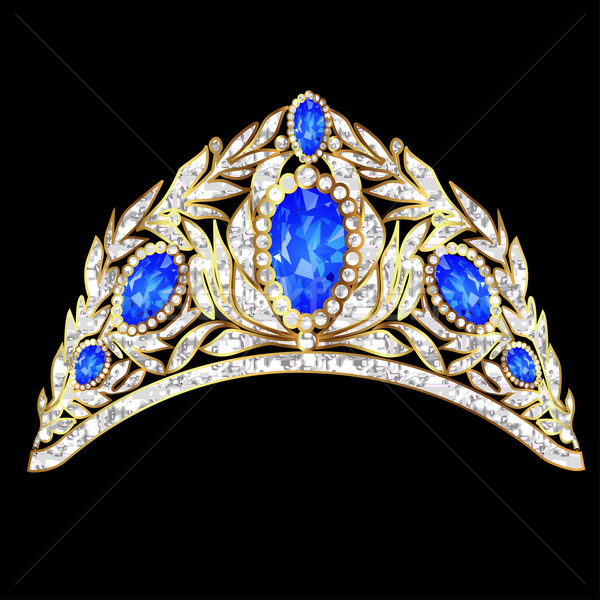  beautiful diadem feminine wedding on black background  Stock photo © yurkina