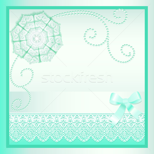 background card with a bow and delicate flower Stock photo © yurkina